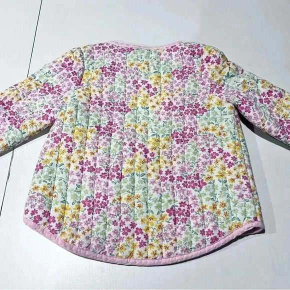 Cupcakes and cashmere 100% cotton jacket girl 12 months flower gold button front - Picture 3 of 4